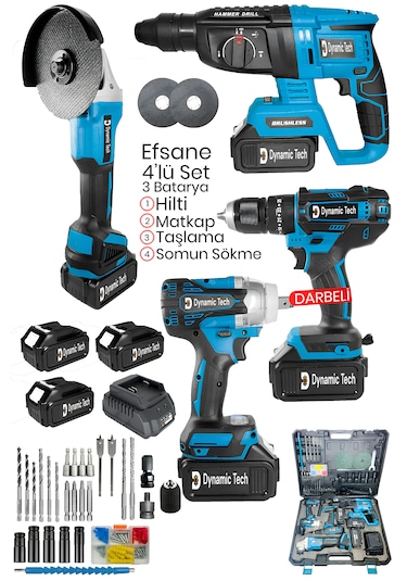Dynamic Tech DT-445 Hilti Darbeli Matkap Somun Sökme Taşlama Set
