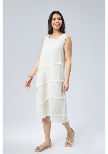 Muslin Elbise Yazın Vazgeçilmesi Beyaz