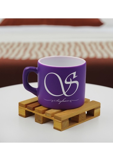 Bk Gift Kişiye Özel İsimli Mor Renkli Middle Çay & Kahve Fincanı-5, Arkadaşa Hediye, Sevgiliye Hediye, Doğum Günü Hediyesi Kobitmeyencom32538 Bk Gift