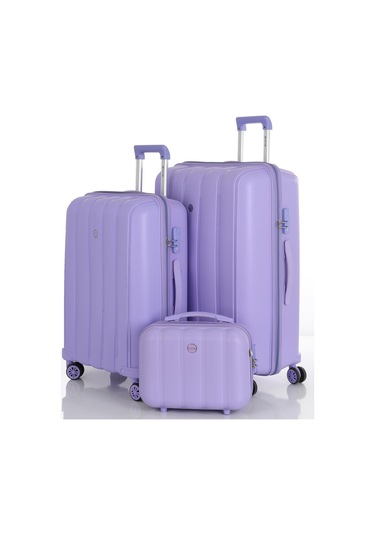 Mçs Polipropilen 3lü Valiz Seti Büyük & Orta & Makyaj V305 S21yy1000078-set 00025 Lila