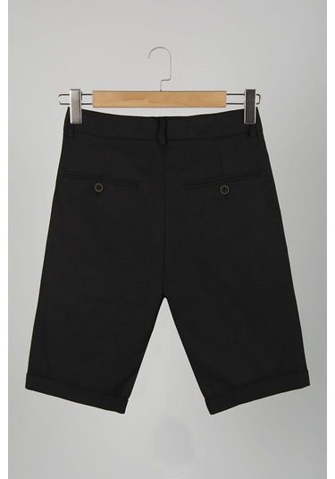Terapi Men Erkek Siyah Slim Fit Keten Şort Çokrenkli7