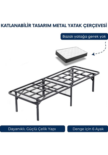 Aksviva Smart Base Tek Kişilik Katlanır Metal Karyola