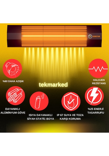 Sunstar Halogen 1800 W İnfrared Elektrikli Isıtıcı