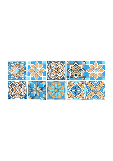 Shineyee 10 Adet Pvc Kendine Yapışkan Siyah Beyaz Mosaik Dekoratif Duvar/floor Sticker - Suya Dayanıklı, Kırıcıya Dayanıklı, 15x15cm - Nordic Geometrik Desen Diğer