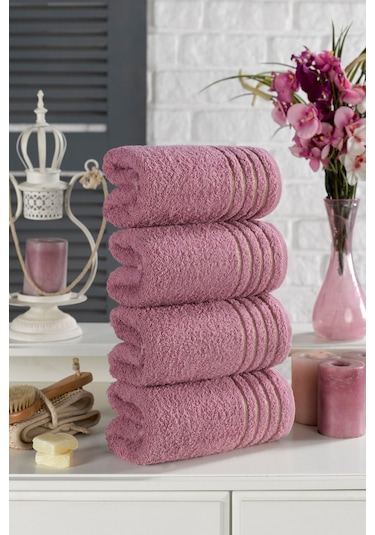Casnack Diana Havlu Seti 4'lü 800gr. 50x90cm - Mürdüm
