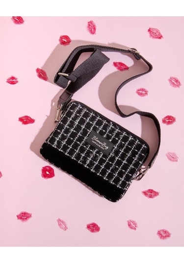 Bloominbag Noir Tweed Çapraz Çanta Siyah