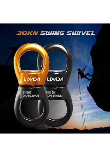 Novahub Lixada Swing Swivel 30kn Güvenli Dönme Aygıtı, Swing Spinner Karabina Döner Tırmanma İpi Dönme Cihazı Web Ağaç Salıncağı Kurma Hamak İçin Altın, Swing Spinner Karabina, Altın
