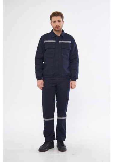Orange Safety İş Takımı 7/7 Gabardin %100 Pamuk Kapitoneli Reflek