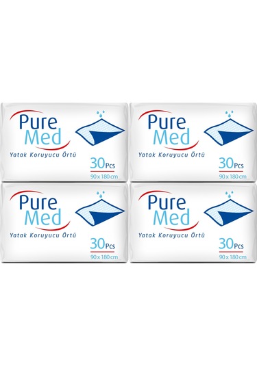 Puremed Hasta Yatak Koruyucu 4 x 30'lu 90 x 180 CM