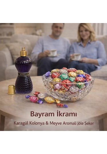 Songül Karagül Kolonyası 200 ML + Şölen Bayram Şekeri Paketi
