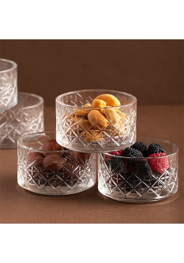Porsima Te-10 Cam Kase Puding Ve Dondurma Kasesi 6'lı Kase Seti
