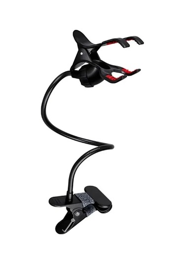 2'li Mobil Tutucu - Cep Telefonu İçin Kelepçeli Bükülebilir Stand, Siyah Çok Renkli