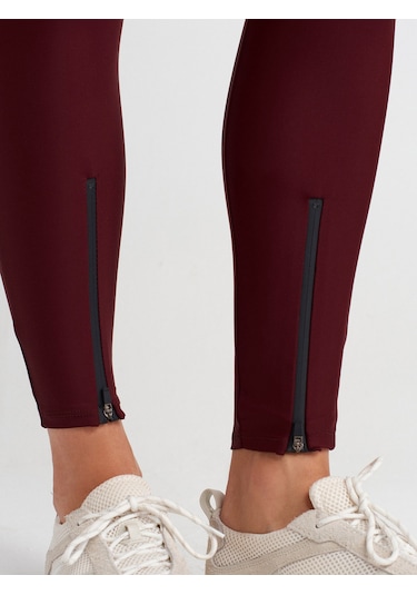 Dilvin 7934 Fermuar Detaylı Tayt-bordo Bordo