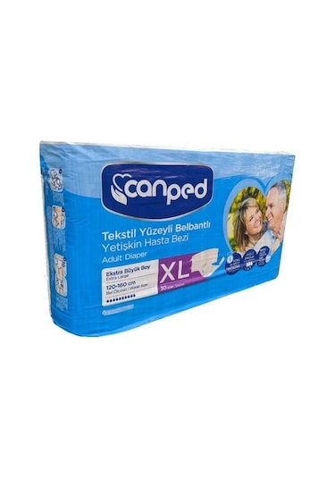 Canped Tekstil Yüzeyli Belbantlı Yetişkin Hasta Bezi XL 30'lu