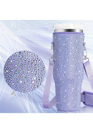 Teltree Stanley 40oz Termos Kılıfı - Ayarlanabilir Taşıma Askılı, Neopren Yalıtımlı Mor