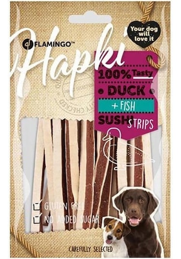 Flamingo Hapki Glutensiz Ördek ve Balıklı Şerit Köpek Ödülü 85 G