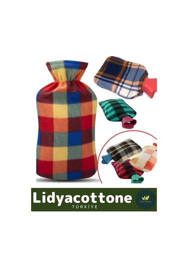 Premium Büyük Boy Kauçuk Yıkanabilir Polar Kılıflı Yumuşak Regl Kötü Hava Sıcak Su Torbası 2 Lt Çok Renkli