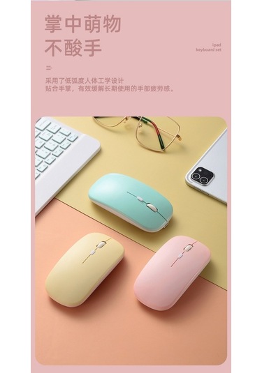 Prestigegoods Çift Modlu Şarj Edilebilir Bluetooth + Usb Kablosuz Optik Mouse, Taşınabilir, Gürültüsüz, Uyumlu Bilgisayar Faresi Diğer