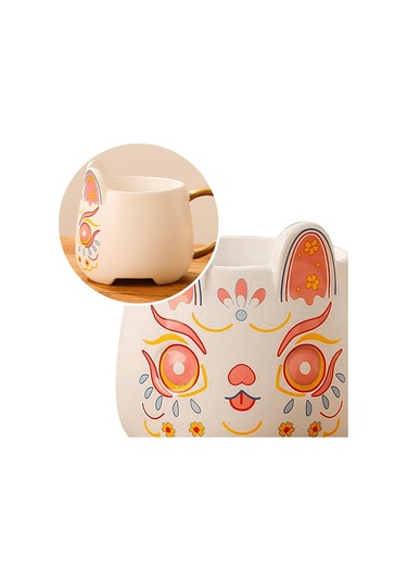 Suntek Tavşan Şekli Kahve Fincanları Süt Yoğurt Ofis Beyaz