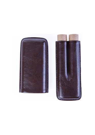 Cohiba Kahverengi İkili Deri Puro Kılıfı