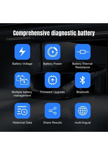 Novahub Konnwei Bk200 Araç Akü Test Cihazı - 6v/12v/24v Motor, Çim Biçme Makinesi Ve Gemi Aküleri İçin Bt Destekli Analizör