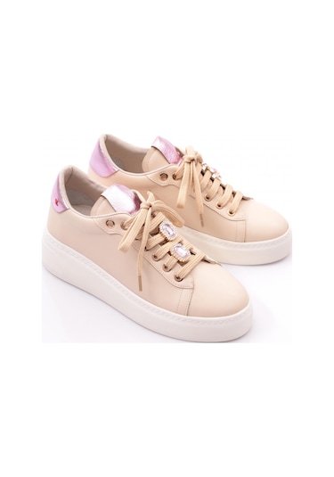Dgn Es1531 Kadın Bağciklari Desenli Spor Ayakkabi Bej Lila Dgn Es1531 Kadın Bağciklari Desenli Spor Ayakkabi Bej Lila
