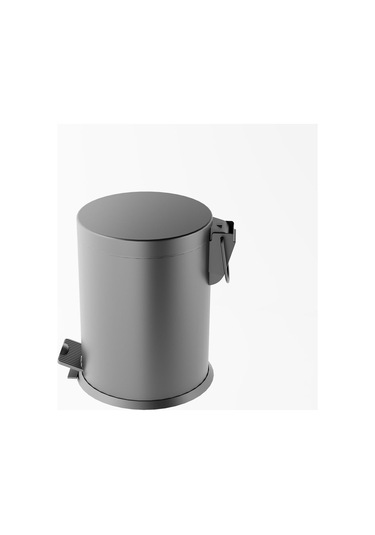 Zift Unique Paslanmaz Çelik Mat Siyah Çöp Kovası, Pedallı Ve Amortisörlü Modern Çöp Kovası 5lt Siyah