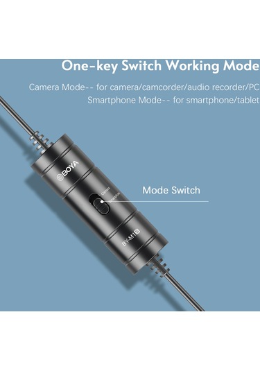 Boya By-m1s Yükseltilmiş Yaka Mikrofonu Çok Yönlü Kondenser,siyah