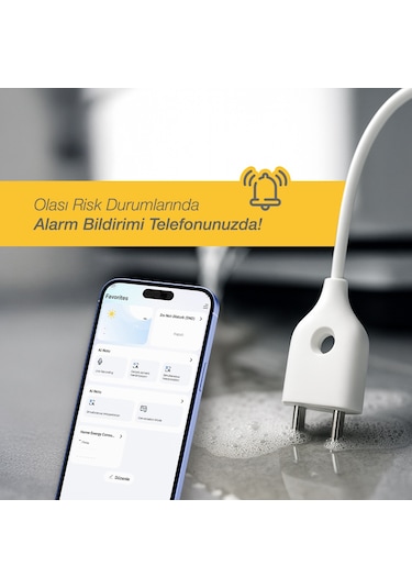 Günsan Akıllı Wifi Su Kaçağı Dedektörü Kablolu Tuya & Smart Life Uyumlu