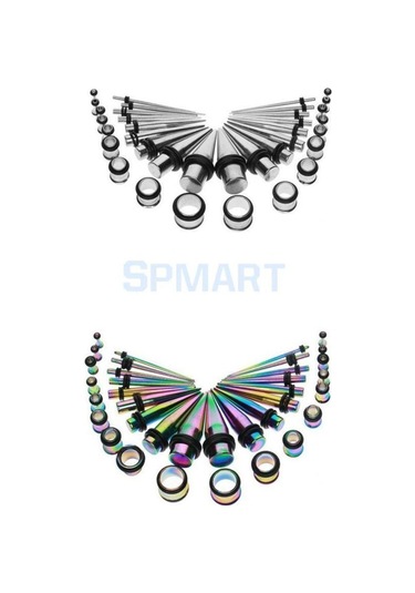 Homyl 36 Parça Kulak Göstergeleri Germe Kiti Fiş Konik 14g Gümüş