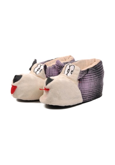 Mor-bej Kadın Panduf Köpekli Panduf G Mor-bej Bej - Mor