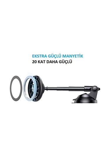 Blue Spectrum H-ct138 Ekstra Güçlü Manyetik Araç İçi Telefon Tutucu Siyah