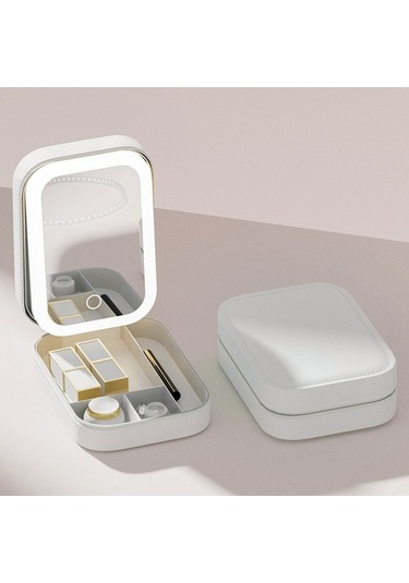 Novahub Gümüş Aynalı Kozmetik Çanta, 1200mah Pil, Pembe Pembe Pembe