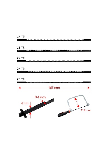 Rox 0353 Kauçuk Saplı Mini El Testeresi Seti 165 Mm 6 Parça