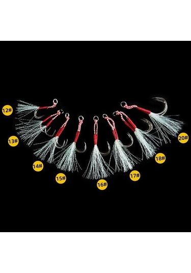 Novahub Parlak Tüylü Çelik Çift Kancalı Olta İğnesi - 10 Adet 20 - Balık Avı İçin Harika