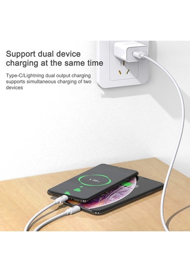 Awei Cl-79 2 İn 1 1.2m Usb 8 Pin + Usb-c / Tip-c Çoklu Şarj Kablosu