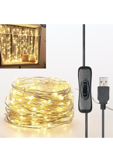 Qingmipy 12m 120 Led Usb Fairy Işıkları - Ip65 Su Geçirmez Sıcak Beyaz İç/dış Mekan Dekorasyonu Beyaz