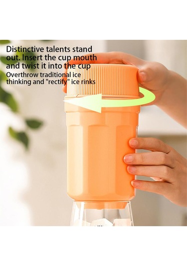 Xurunkeji Döner Buz Izgarası Buz Bloğu Kalıbı Buz Yapma Kupası Ev Tipi Buz Yapma Kutusu Buz Makinesi Gıda Güvenli Malzeme Koku Yok, Turuncu Turuncu