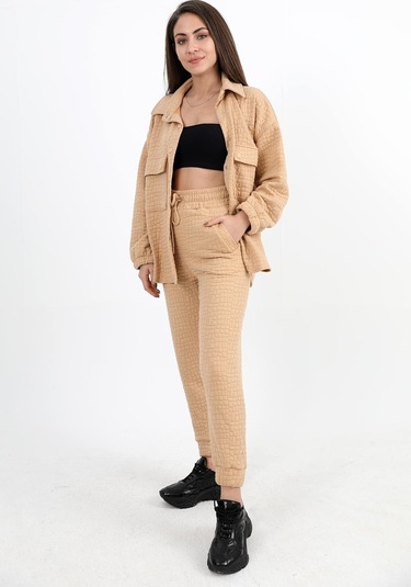 Jakarlı Kapitone İkili Takım - Vizon-vizon Vizon