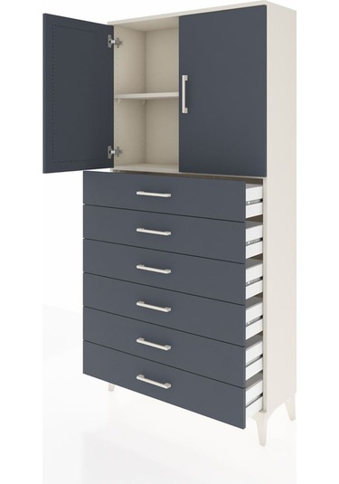 Arges Dolap 2 Raflı 6 Çekmeceli 2 Kapaklı 88x30x182 Aytaşı-an... Aytaşı