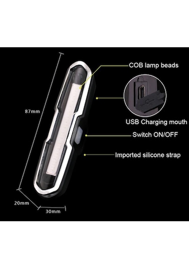 Forte GT Bisiklet USB şarjlı Led Kırmızı Mavi Beyaz Xbyc 6017-3