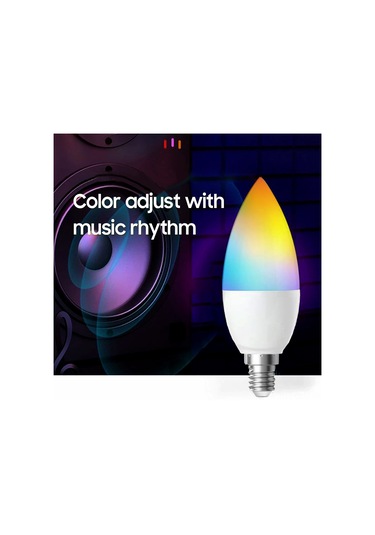 Qingmipy E14 Akıllı Mum Ampülü 5w Rgb+ww+cw, Tuya Uygulaması Ve Ses Kontrolü, 85-265v, Işık Ayarlamalı Ev Akıllı Aydınlatma