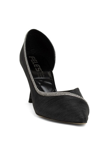 Feles 077-209-22t Kadın Klasik Topuklu Ayakkabı Siyah-siyah Siyah