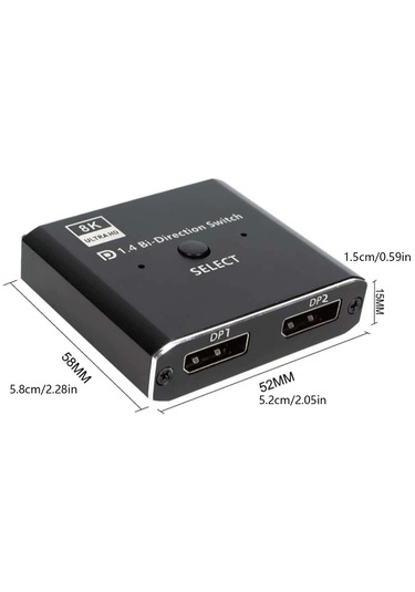 Alfais 4284 8k Displayport Kumandalı Çift Yönlü Çoklayıcı Switch