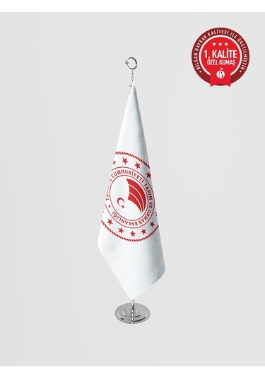 Tarım Ve Orman Bakanlığı Makam Bayrağı - Saçaksız Krom Set 100 x 150 CM