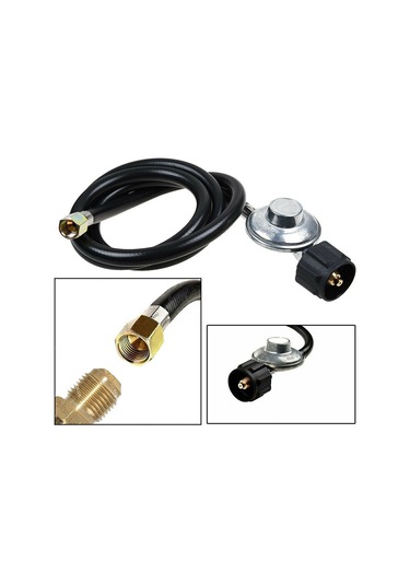 Yunboo Bbq Mangal Ocakları İçin Düşük Basınç Regülatörü - 1.5m Pvc Hortumu İle Güvenli Gaz Bağlantısı Ve Akış Koruması Siyah