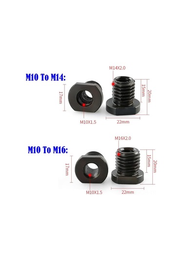 Jeehugo Açımlı Kesici M10-m14/m16 Uç Parça Adaptörü, 100 Tipi Gergiçler İçin Çelik Bağlantı Elemanı, Fırçalama Ve Parlatma Aksesuarlarıyla Uyumlu
