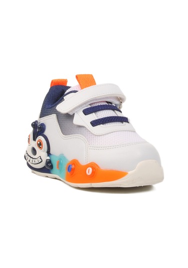 Beyaz Cırtlı Hafifi Unisex Çocuk Spor Ayakkabı 1905 B Beyaz-lacivert Beyaz - Lacivert