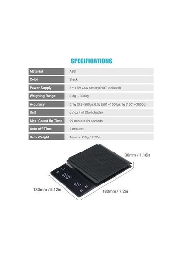 Ulzyvf Yüksek Terazi Createtech, Led Dijital Ekranlı, Siyah Siyah