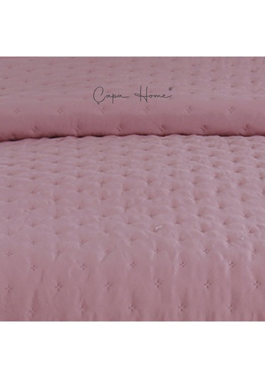 River Rose Pliseli Ultrasonic Yatak Örtüsü Açık Pembe